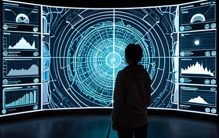 A focused data strategist stands before a large, intricate holographic display, filled with glowing abstract representations of behavioral data. The display shows intertwined patterns of user journeys, psychographic insights, and dynamic graphs, resembling a complex, living map of consumer understanding. The environment is modern and slightly futuristic, with soft, intelligent lighting. Emphasize the profound transformation of raw data into strategic insights and narratives. Digital art, high detail, insightful mood.