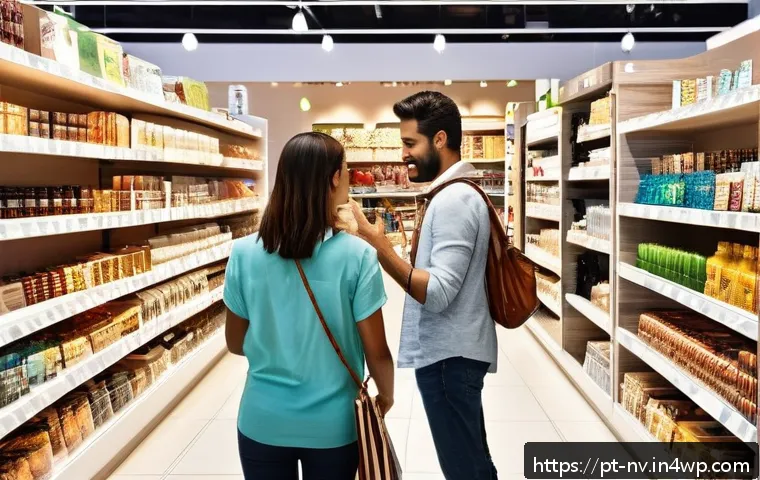 고객 니즈 분석을 위한 인사이트 도출 방법 - A detailed scene inside a modern Brazilian retail store with diverse adult customers browsing produc...