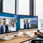 Home 18 고객 니즈 리서치를 위한 온라인 도구 추천 - A modern Brazilian marketing team in a bright office, analyzing social media trends on multiple larg...